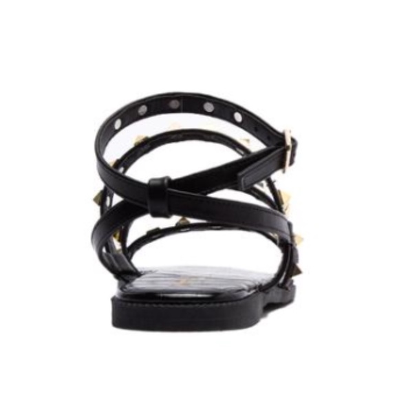 Black Studded Gladiator Sandals - Picture 5 of 5